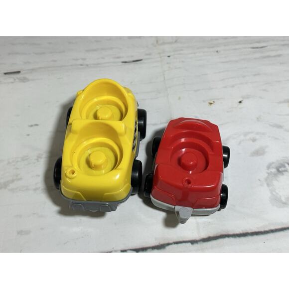 Fisher Price Little People Taxi Cab Yellow Two Seater Red Car Lot Mattel 2001 - Picture 4 of 7